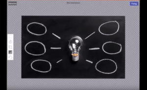 Eine Lampe, die das Symbol einer Idee darstellen soll.