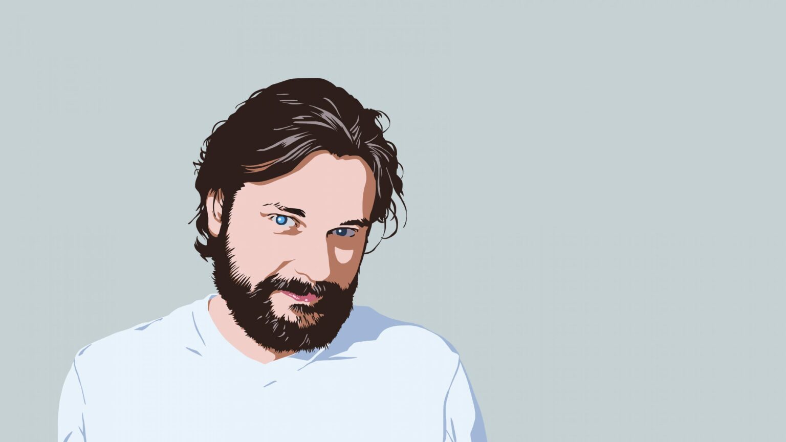 Zeichnung eines Mannes mit Bart. Die Zeichnung bildet den YouTuber "Gronkh" ab.
