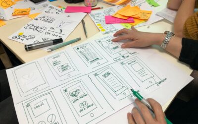 Zeichnungen von Smartphones als Teil eines Workshops