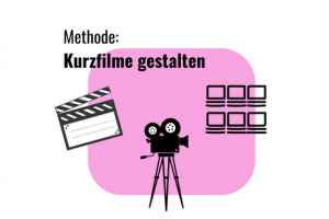 Auf dem Bild sieht man Piktogramme einer Filmkamera, einer Filmklappe und eines Storyboards.