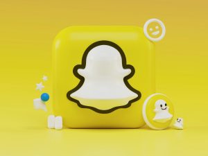 Snapchat-Logo in 3D mit Emojis